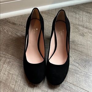 Kate Spade Black Suede  with sparkly heels size 11 great for New Year Party